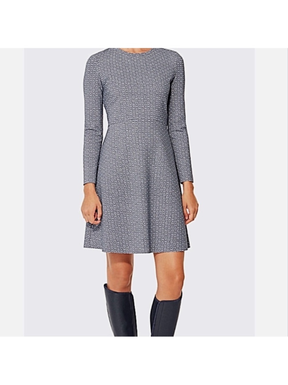 NWT Tory Burch Corinne Fit & Flare Ponte Knit Gemini Chain Print Dress, S